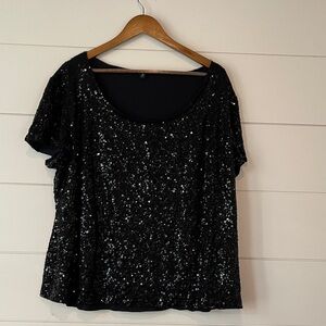 Lafayette 148 New York Black Sequin Blouse